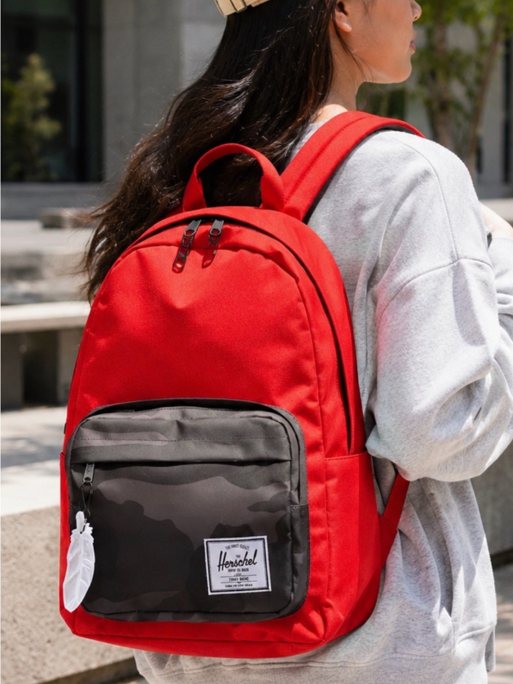 ✨Host pick✨Herschel Supply Company Red and Gray Backpack NWOT